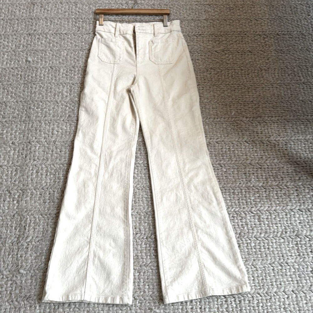 Marine Layer Cream Flare Jeans